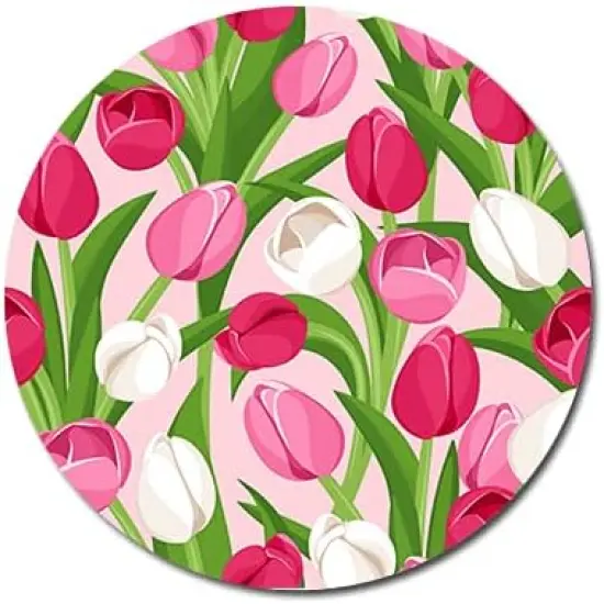 Set of 4 Delicate Flowers Round Coaster {3}