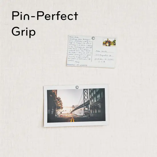 14"x14inch - Rustic Linen Bulletin Board(White) {3}