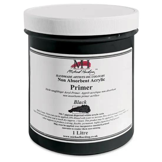 Michael Harding Non-Absorbent Acrylic Primer - Black, 1 Liter, Jar {1}