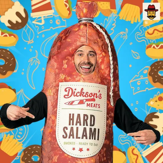 Adults Smoked Hard Salami Costume Funny Food Tunic for Halloween Parties {6}