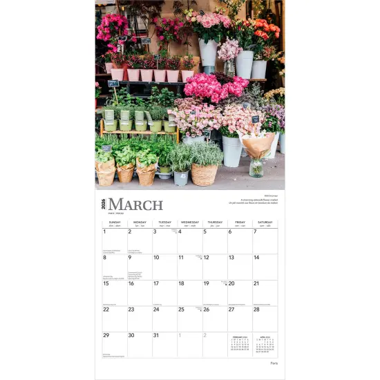 Paris | 2026 12 x 24 Inch (Hanging) Monthly Square Wall Calendar | Foil Stamped Cover | English/French Bilingual | Plastic-Free {3}