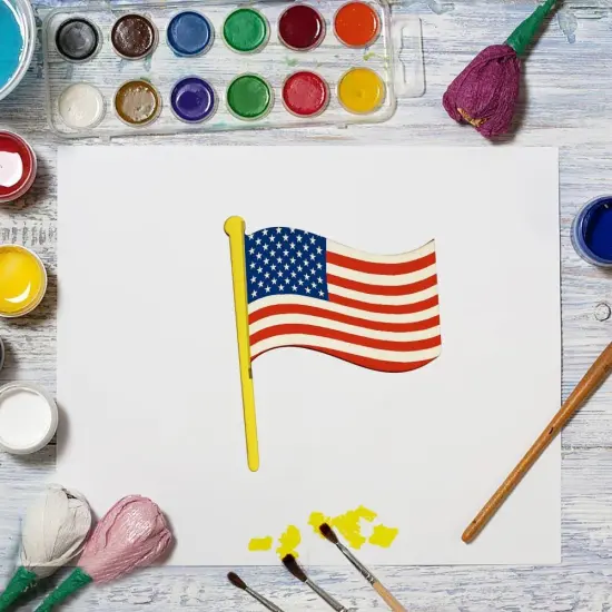 30 Pack 4 Inch Wood Flag Crafts Unfinished {2}