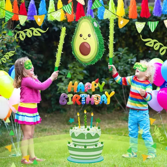 Avocado Pi&ntilde;ata Decorations 16 x 11 x 3 Inch Fruit Avocado Pi&ntilde;ata with Stick for Gender Reveal Party Baby Shower Birthday Party Fruit Theme Party Game Activity Decoration {4}