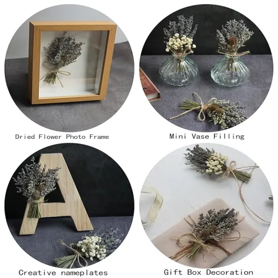12pcs Lavender Bouquet, Mini Dried Flower Bouquet, Wedding Plate Decoration, Groom & Best Man Corsage, Photo Frame Decoration, Photo Prop. (Lavender) {5}