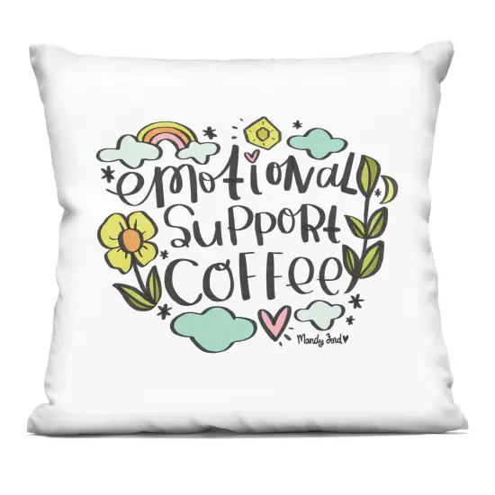 Stupell Industries Motivational Support Coffee Decorative Printed Pillow design by Mandy Ford Art + Illustration, 18 x 7 x 18 {1}