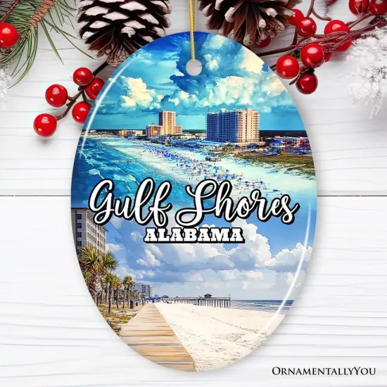 Gulf Shores Christmas Ornament, Alabama's Coastal Souvenir and Tree Decor {1}
