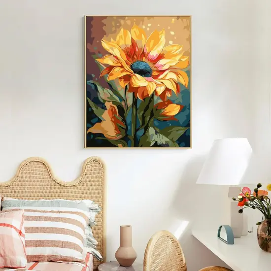 Paint by Numbers Kit for Adults Beginners, Sunflower Acrylic Adult Paint by Number Kits on Canvas, Sunflower Digital Oil Number Painting Kits for Home Decor Gift 16"x20" {2}