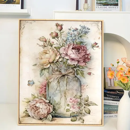 Paint by Numbers Kit for Adults Beginners, Flower DIY Easy Acrylic Oil Painting by Numbers on Canvas, Paint-by-Numbers Drawing Kits for Gift Home Wall Decor Without Frame 16x20in {4}