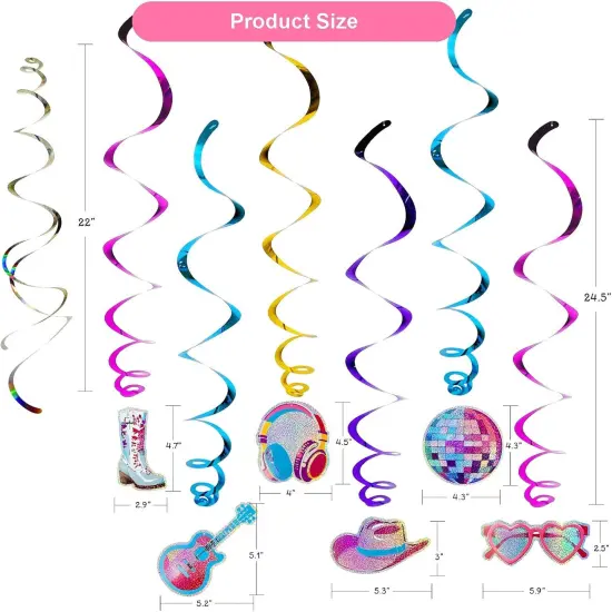 36Pcs Colorful Double Swirl Hanging Party Decorations {3}