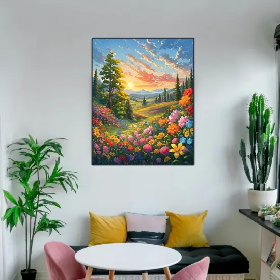 Landscape Adult Paint by Number Kits, Paint by Numbers Flowers,Flower Paint by Numbers Kit for Adults, DIY Canvas Oil Painting Paint by Number for Gift Home Wall Decor 16x20 Inch {3}