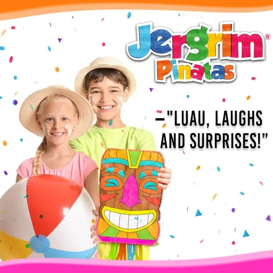 Tiki Pi&ntilde;ata Mask Luau Party Decorations Small 4-piece Set, Great for Tropical Birthday Pool Parties Decoration {5}