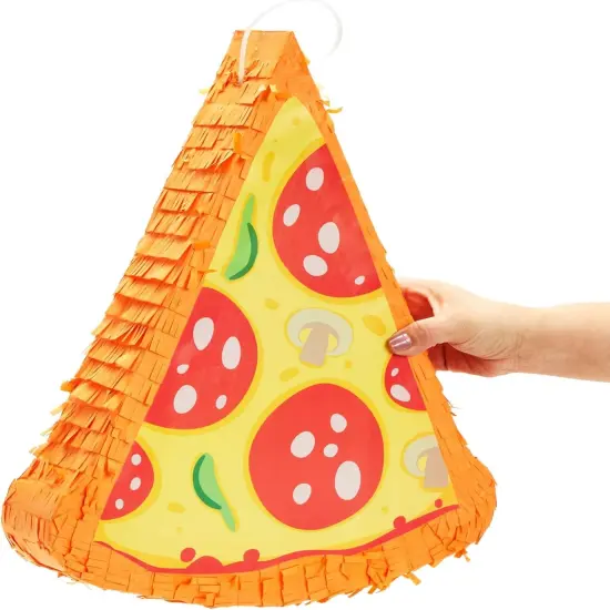 Pizza Pinata - Food Themed Birthday Party Decorations, Table Centerpiece (Small, 16.5 x 13.5 x 3 in) {4}