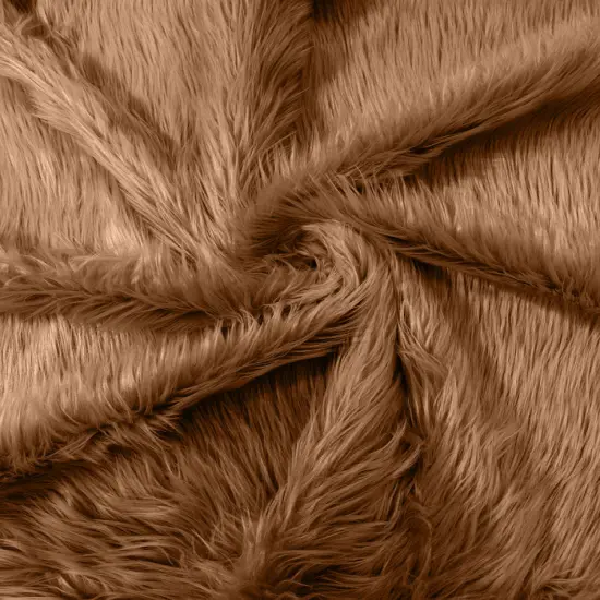 1 Yard Solid Faux Fox Fur Fabric for Cosplay Crafts Home Decor and Upholstery Brown {2}