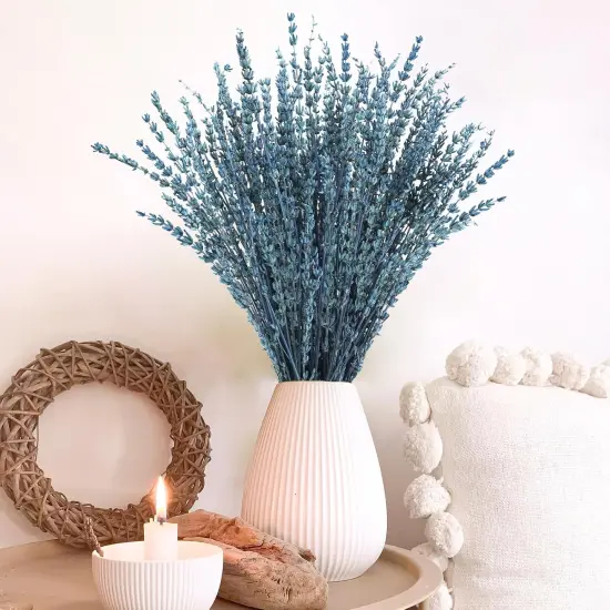 Dried Lavender Flowers, 16" Dried Lavender Bundles Dried Blue Flowers Preserved Lavender Stems Bouquet for Shower Weeding Home Fragrance Vase Crafts Decor, 200g(7.05oz) {3}