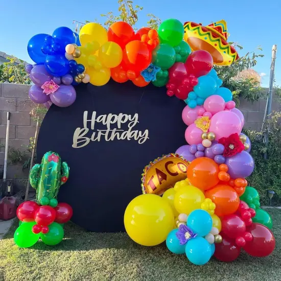 Mexican Fiesta Party Decorations 159pcs Fiesta Balloon Arch Garland Kit Cactus Sombrero Taco Balloons for Cinco De Mayo Taco Twosday Birthday Decorations Party Supplies {1}