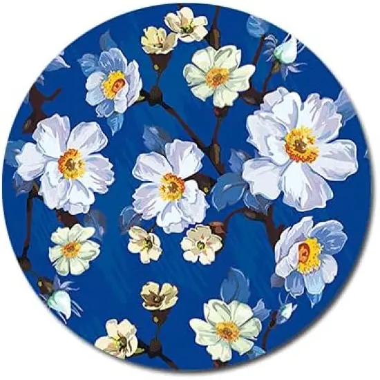 Set of 4 Colorful Beautiful Flowers Round Coaster {2}