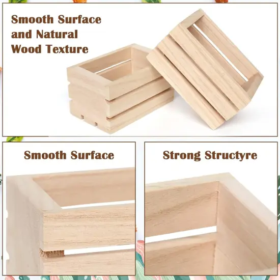 4 Pack Mini Rustic Wooden Crates {4}