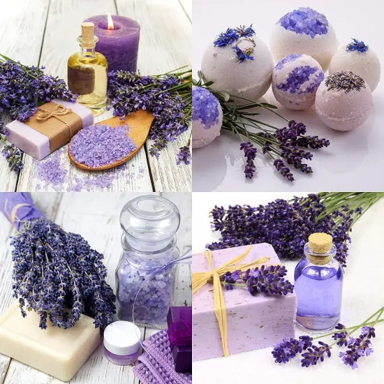 4 Cups Lavender in Small Glass Bottle, Highland Dried Lavender Flower Buds {4}