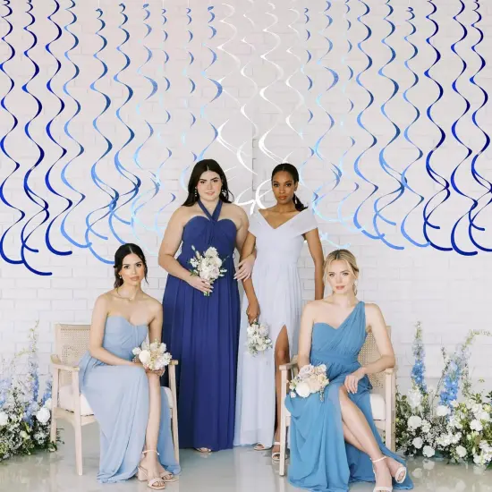 36 Pcs Blue Hanging Swirl Decorations for Party Decorations {4}