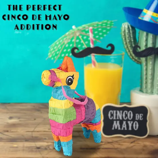 Set of 3 Mini Donkey Pinatas 4"x7" inches, Fiesta Party Decorations, Cinco de Mayo Pinata, Party Favors, Party Supplies and Centerpieces, Fiesta Decorations {3}