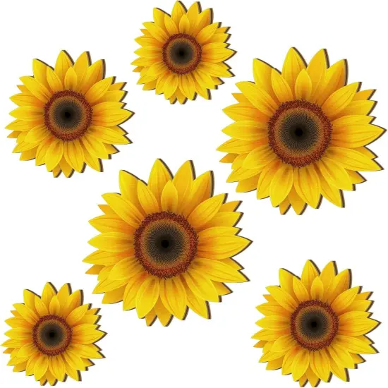 Summer 6 Pcs Sunflower Wall Decor &ndash; Wooden Sunflower Wall Art and Hanging Signs for Home, Kitchen, and Porch Decoration {1}