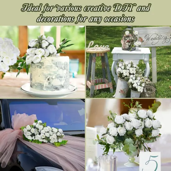 8 Pack 12 Inch Wedding Artificial Rose Bouquet {3}