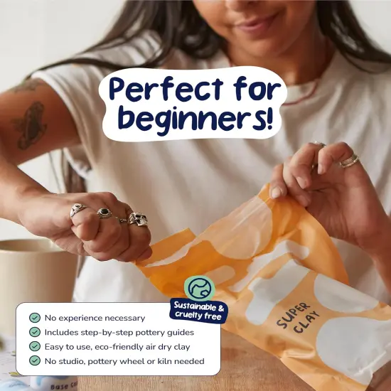 Home Air-Dry Clay Pottery Painting Kit (Regular Paints) {4}