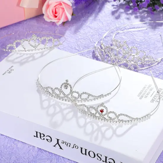 16 Pcs Bulk Girls Tiara Crown Silver Princess Rhinestone Headband Crystal Wedding Tiara for Kid Women Birthday Party {2}