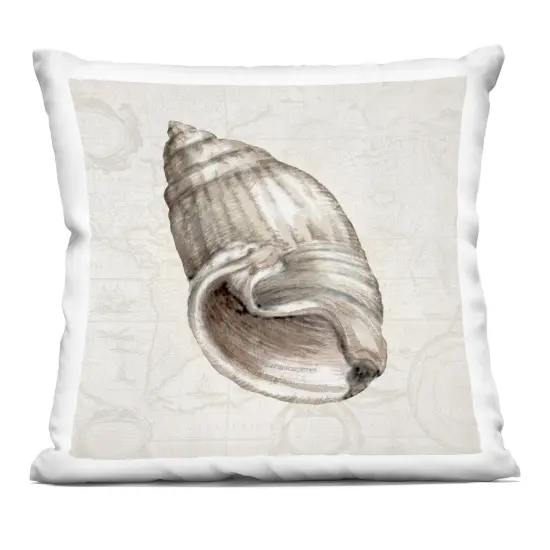 Stupell Industries Seashell over Vintage Map Decorative Printed Pillow design by Conrad Knutsen, 18 x 7 x 18 {1}