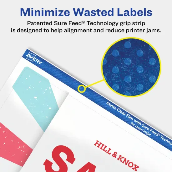 Avery Matte Clear Labels,4-3/4" x 7-3/4" Rectangle {4}