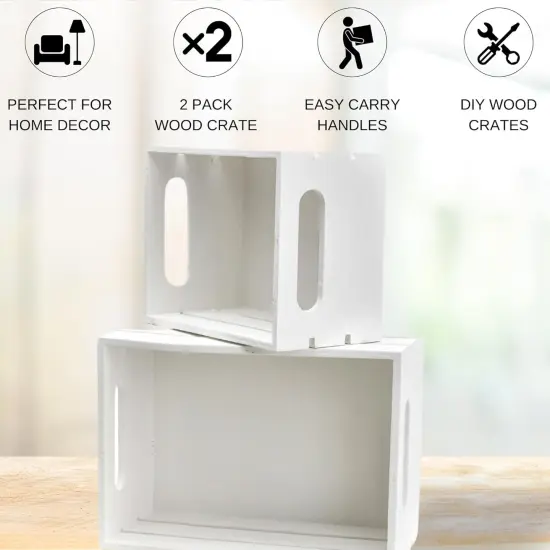 2 Pack, Nested Wooden Crates {4}