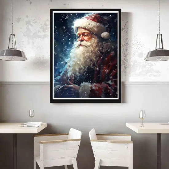 Diamond Art Painting Santa Claus, 5D Diamond Art Kit for Beginners, DIY Paint with Round Full Drill Diamonds Paintings Gem Art for Home Wall Decoration Gift-12X16 Inch-10 {3}