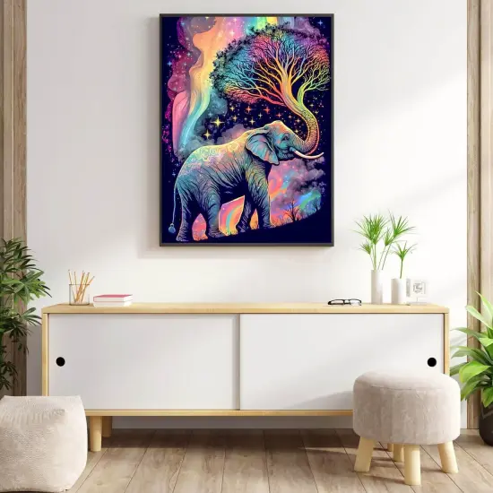 5D Diamond Painting Kits for Adults Elephant Diamond Art Kits for Adoults DIY Full Round Paint with Diamond Art Dots Abstract Gem Art Painting Crafts for Home Wall Decor 11.8x15.7inch {4}