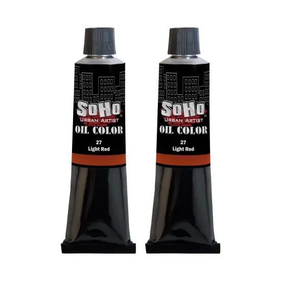 SoHo Urban Artist Oil Paint - 2 Pack, Light Red 2 Pack - 170 ml Tube - Best Valued Oil Colors for Painting with Excellent Pigment Load {1}