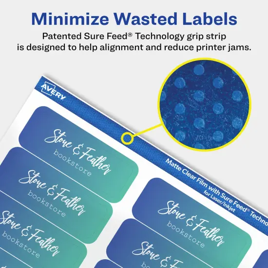 Avery Matte Clear Labels,3/4" x 2-1/4" Rectangle {4}