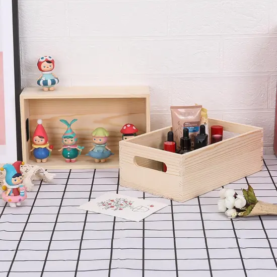 6 Packs Unfinished Wood Crate Box {4}