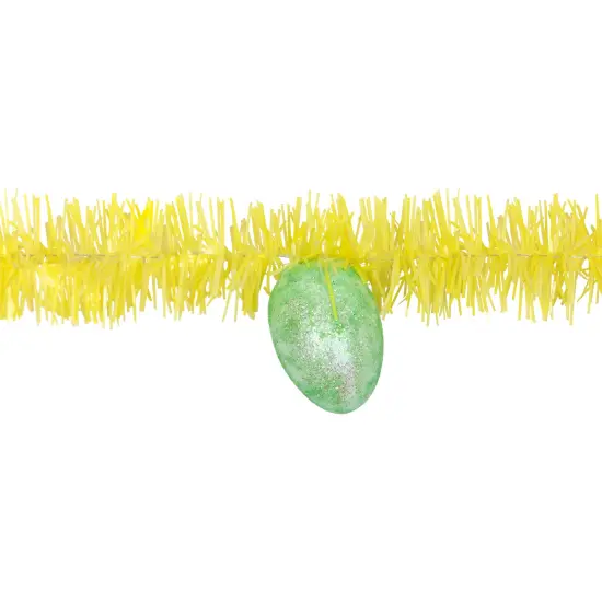 Northlight Tinsel Garland with Easter Eggs - 25' - Yellow {7}