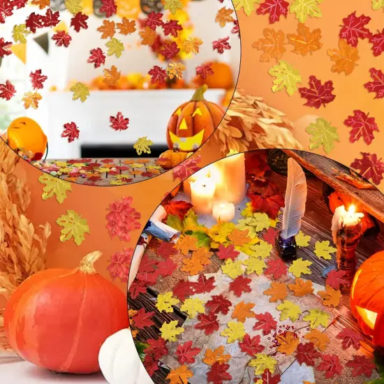 60g Fall Maple Leaf Confetti, Autumn Table Scatter Confetti, Sequins Sprinkle Confetti, Party Decoration Confetti, for Wedding, Birthday, Baby Shower, Halloween, Thanksgiving, Photoshoot, etc {5}