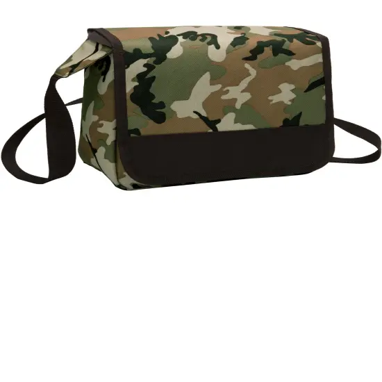 Port Authority&reg; Lunch Cooler Messenger Military Camo/ Black {1}