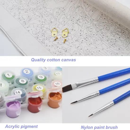 Colorful Dinosaur Paint by Numbers for Adults Beginner, Animal Paint by Number Kits, DIY Oil Painting Paint by Number Kits on Canvas Arts Craft for Home Wall Decor 16x20 Inch {4}