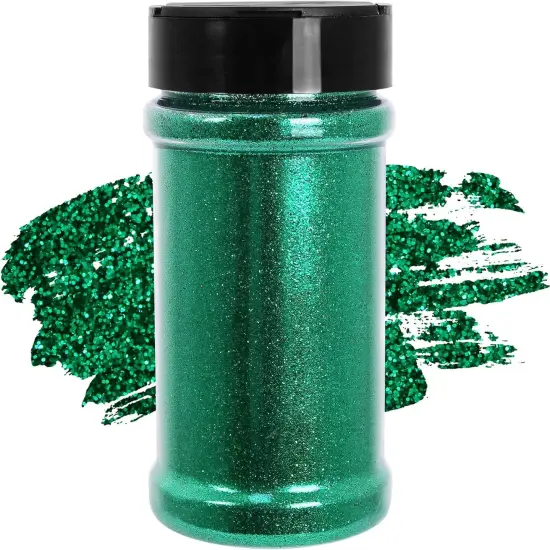 Ultra Fine Green Glitter - 7.05 Oz (200g), Glitter for Resin Crafts Nails Tumblers Slime Cosmetic and Festival Decor - Bulk, Christmas, St. Patrick's Day {1}