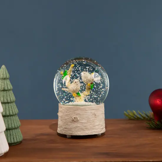 Northlight 5" White Doves on a Branch Musical Christmas Snow Globe {1}