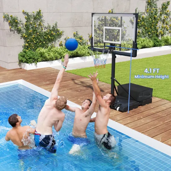 Adjustable Portable Basketball Hoop &ndash; 4.1&ndash;10Ft Height, 45" Shatterproof Backboard {6}