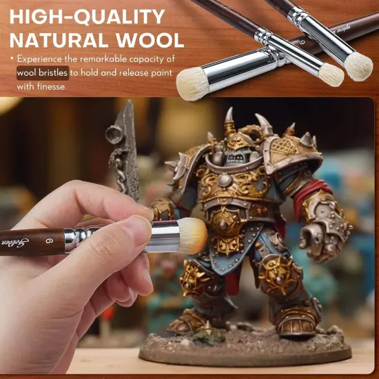 Miniature Paint Brushes Drybrush-18PCS Micro Detail Paint Brush Set, Small Fine Detail Model Brushes for Acrylics, Watercolors & Paint by Number, Citadel, Figurine, 40k - Cocoa Brown {2}