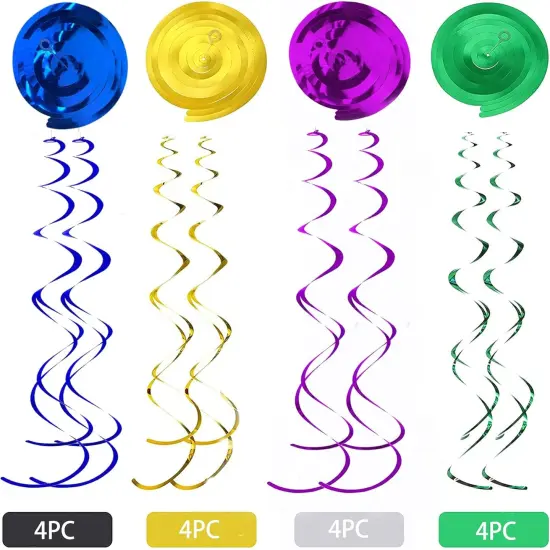 32Pcs Mexican Fiesta Hanging Streamers Swirl Decorations - Taco Twosday Birthday, Cinco De Mayo Party Supplies - Taco Party Ceiling Hanging Decorations for Boys & Girls Showers {4}