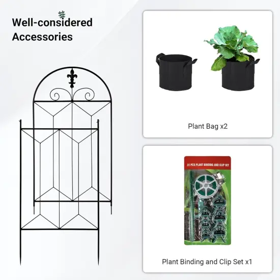 Garden Trellis 70.8" x 19.5", Black Coated {5}