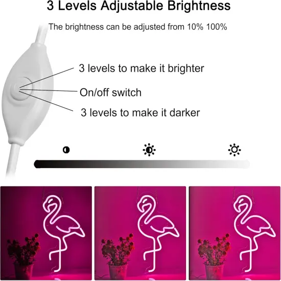 Summer Pink Flamingo Neon Light &ndash; Tropical LED Sign for Summer Room D&eacute;cor, Pool Parties, Beach Bars, and More {2}