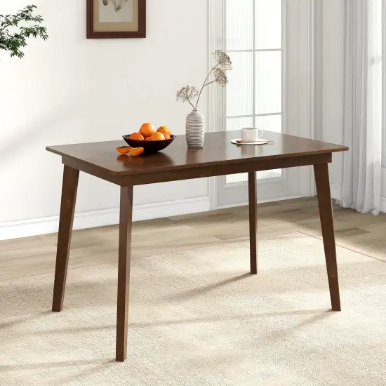 Brown Rubber Wood Dining Table with MDF Top, Sturdy, Spacious and Versatile {2}