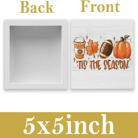 Retro Fall Artwork Table Block Signs Decor {2}