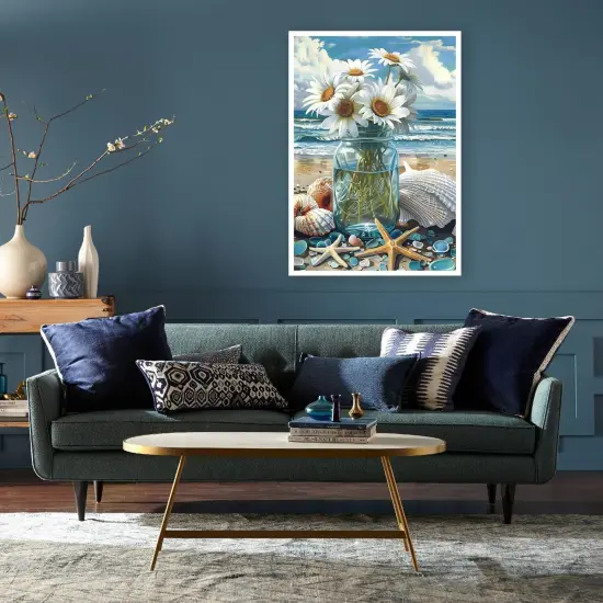 Beach Diamond Painting Kits for Adults, DIY Shell Diamond Art Kits, 5D Full Drill Painting Kits with Arts and Crafts for Home Wall Decor 11.8 X 15.7Inch {3}